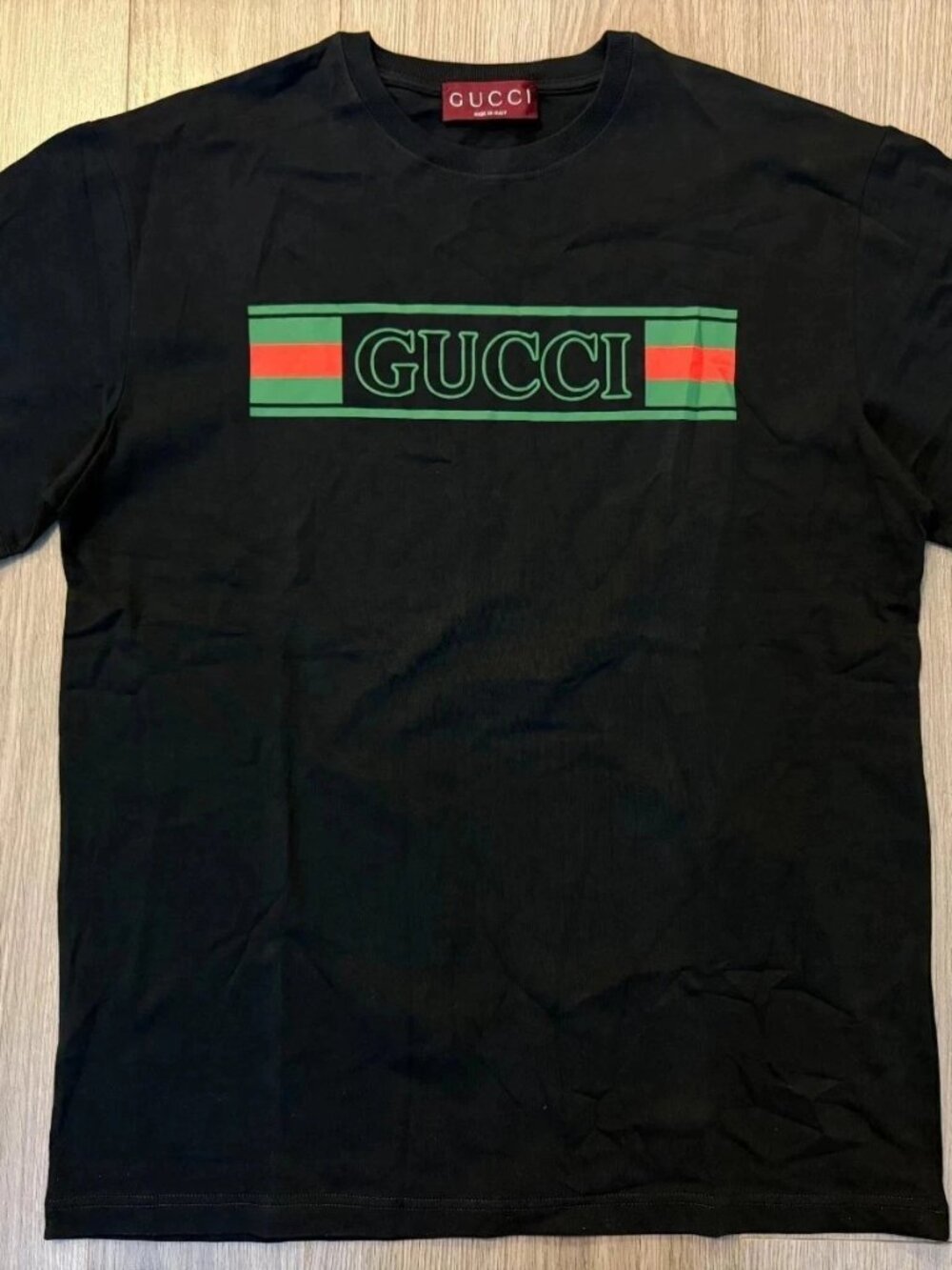 Gucci Cotton Jersey Tee Shirt with Print navy sz S